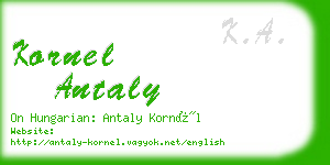 kornel antaly business card